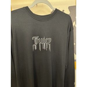 Juicy Couture Rhinestone Black Long Sleeve Large NWT